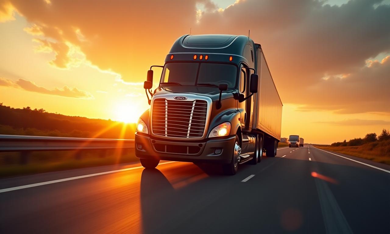 Modern logistics fleet in motion